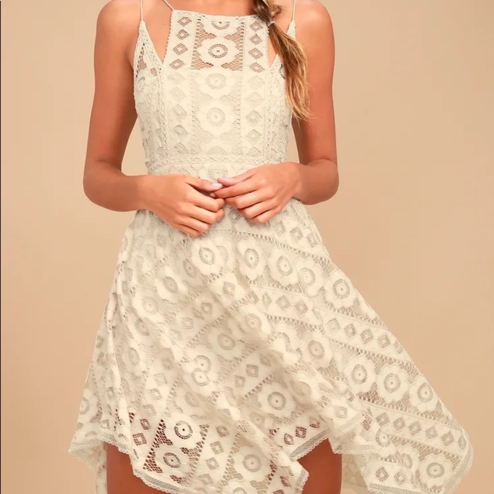 Free People Just Like Honey Lace Dress Beige Size 0